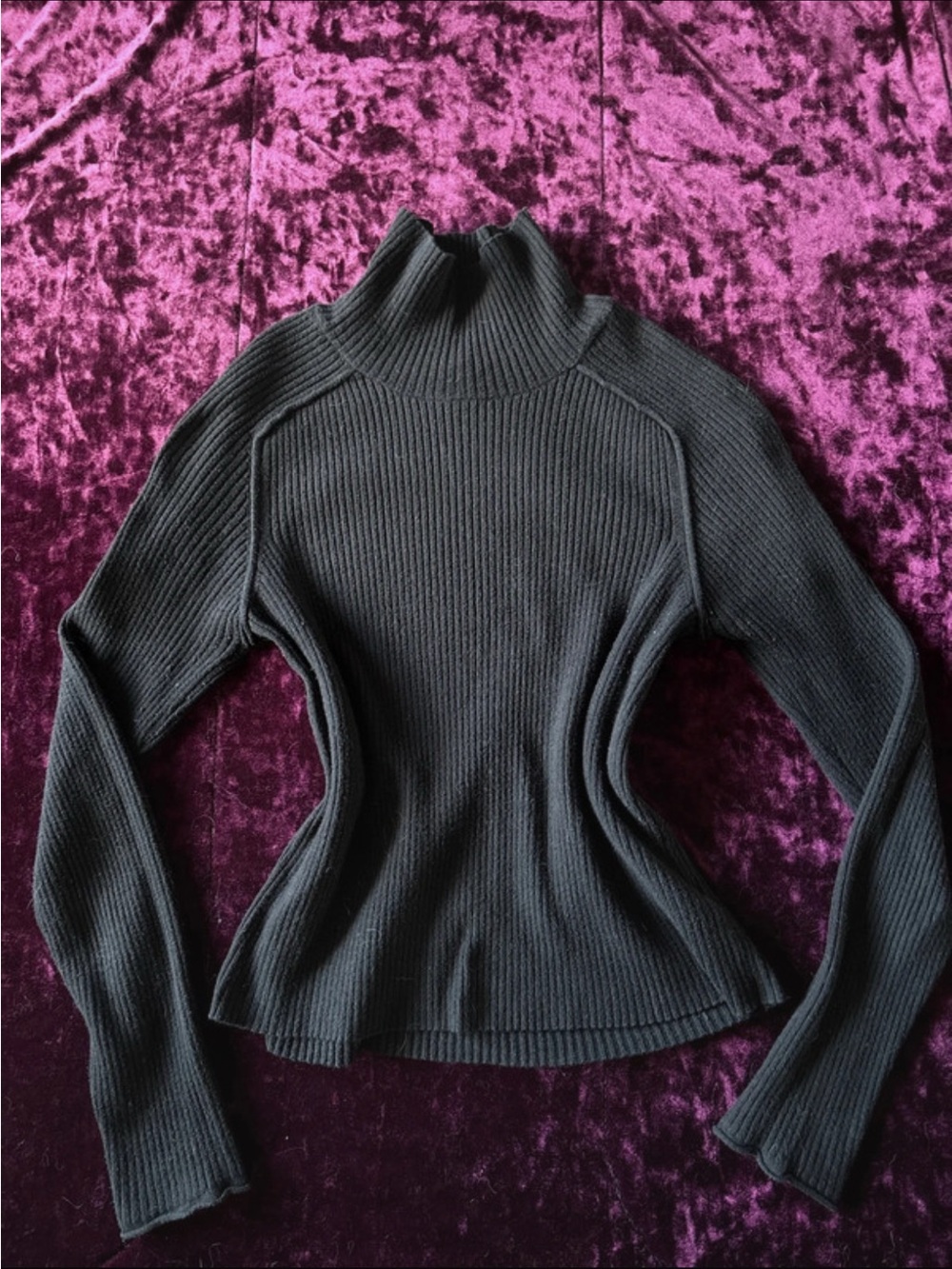 black long sleeve mock neck sweater